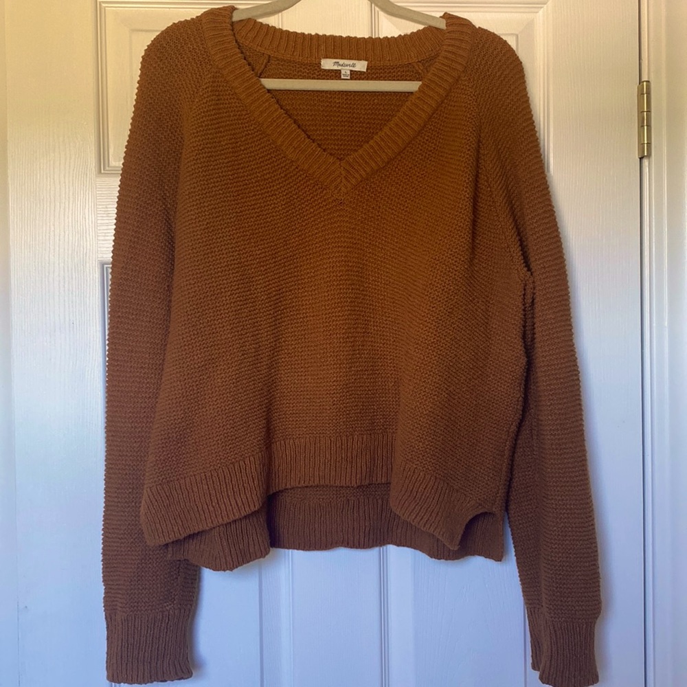 Madewell burnt orange knit sweater